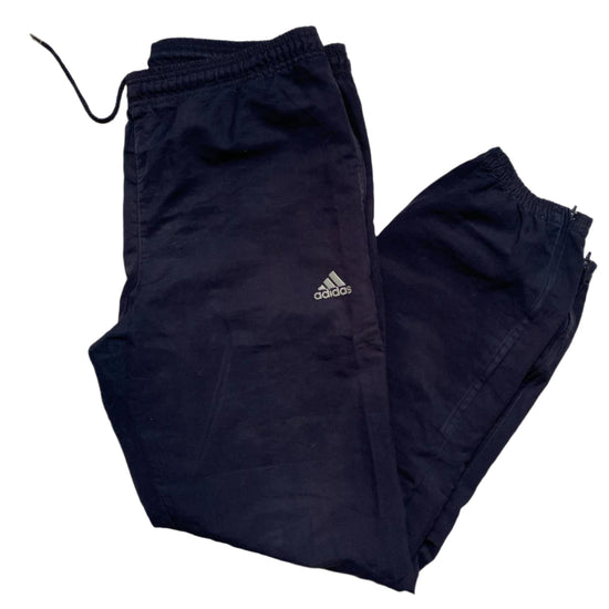 Adidas Navy and Grey Shell Trackpant Baggy Nylon Bottoms (S)