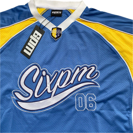 6PM SixPM Season Blue and Yellow NFL Football Jersey (L)