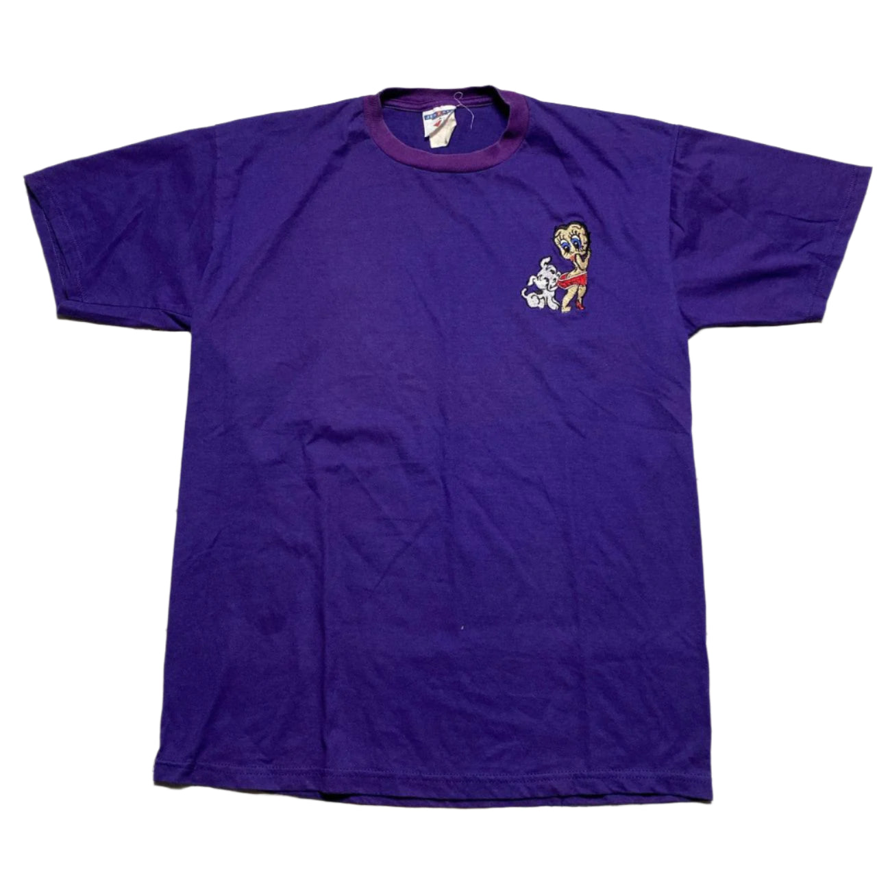 Betty Boop Embroidered Vintage Jerzees 90’s Purple T Shirt ((L)