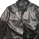 Gieves Black Long Leather Coat (XL)
