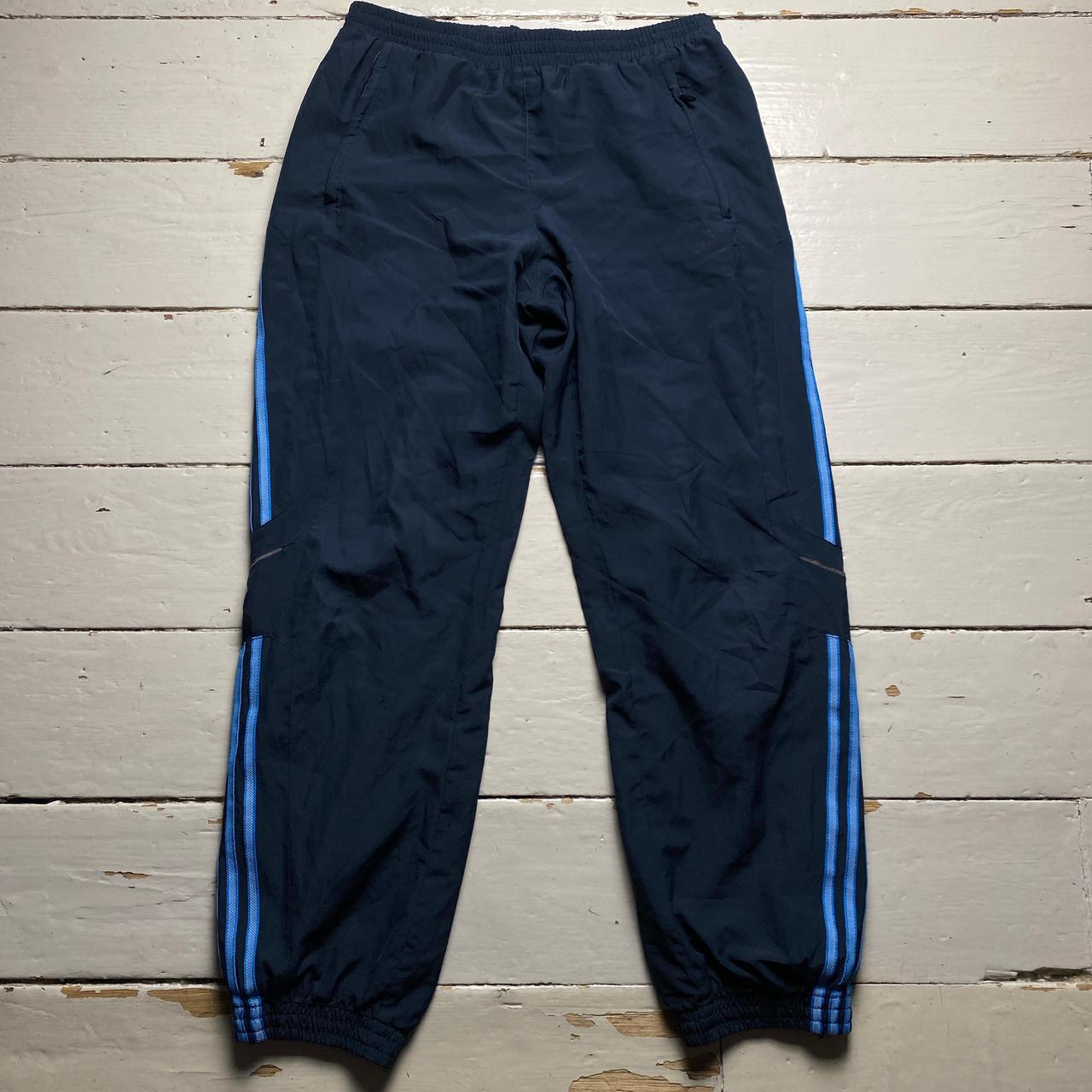 Adidas Baggy Navy and Blue Trackpant Shell Bottoms