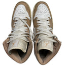 Jordan 1 Mid Beige and White High Trainers (UK 9.5)