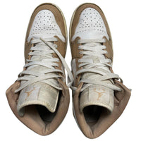 Jordan 1 Mid Beige and White High Trainers (UK 9.5)