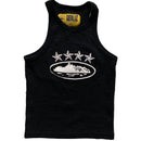 Corteiz Black and White 4 Star Alcatraz Tank Crop Top Vest (S/M)