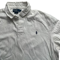 Polo Ralph Lauren White and Navy Rugby Polo Shirt (XL)