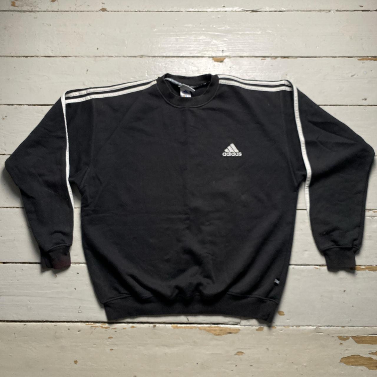 Adidas Black and White Vintage Jumper