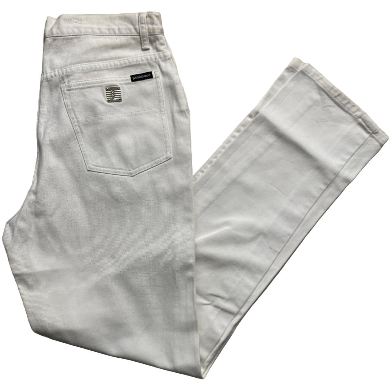 YSL Yves Saint Laurent Vintage White Baggy Jeans (34W)
