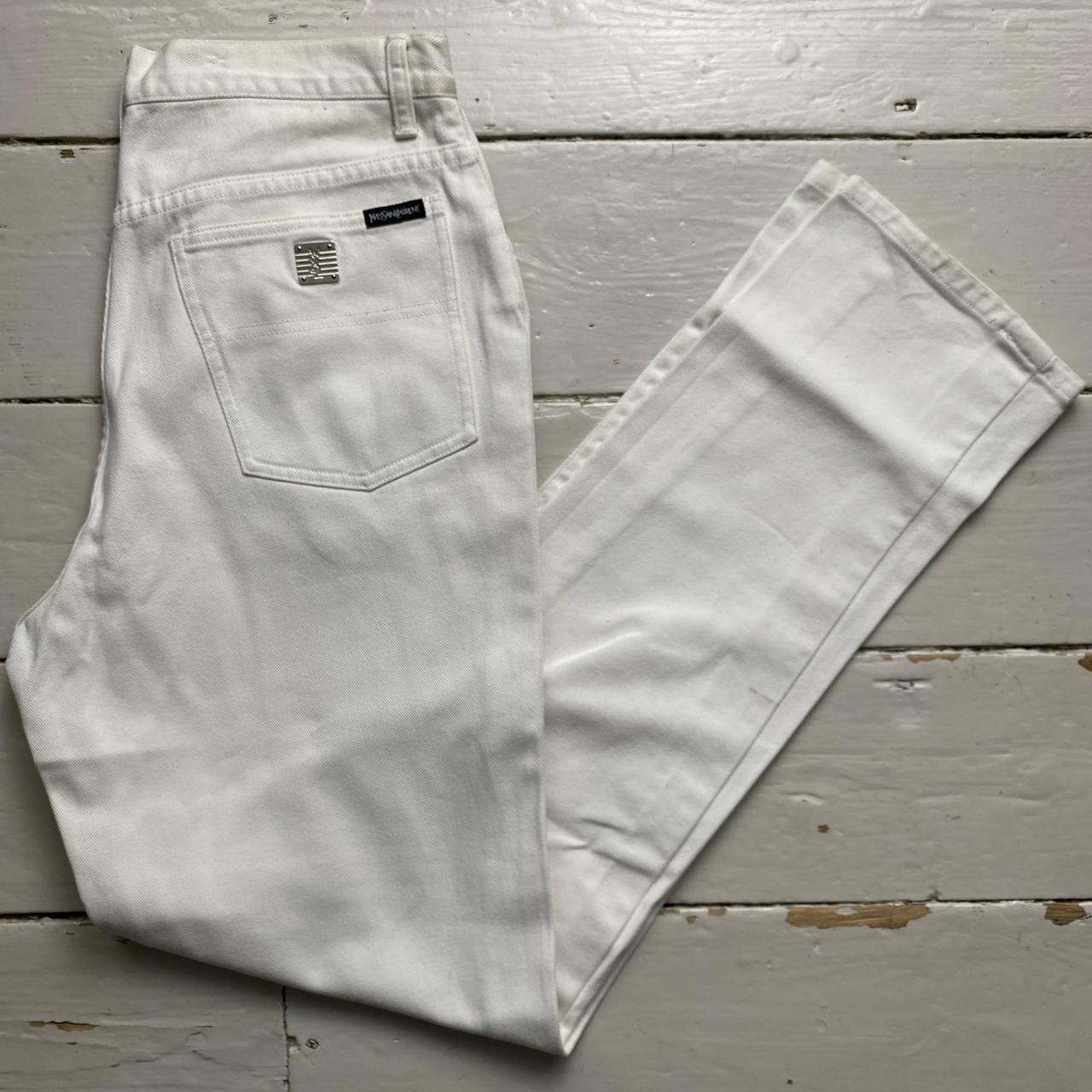 YSL Yves Saint Laurent Vintage White Baggy Jeans