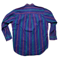 Chaps Vintage 90’s Purple and Green Striped Long Sleeve Shirt (L)