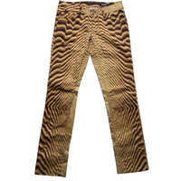 Just Cavalli Beige Brown Ripple Print Jean Trousers (27W)