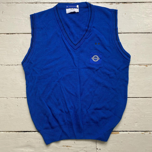 London Underground Vintage 90’s Blue Vest Gilet Jumper