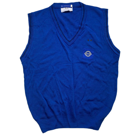 Vintage 90’s workwear Blue Vest Gilet Jumper (S)
