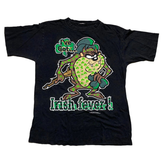Taz Tasmanian Devil Warner Brothers 1996 90’s Black Irish Fever T Shirt (L)