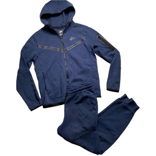 Nike Navy and Black Tech Fleece Tracksuit (S)