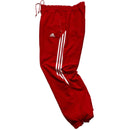Adidas Red and White Stripes Shell Baggy Trackpant Bottoms (M)