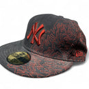 New York Yankees Black and Red Embroidery Repeat Logo Fitted Cap