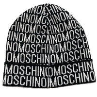 Moschino Monogram Black and White Beanie Vintage Hat