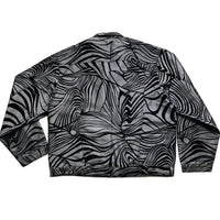 Classic Jeans Vintage 90’s Baggy Denim Jacket Silver and Black (2XL)