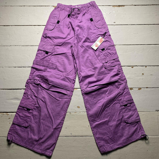 Criminal Damage Purple Pink Cargo Combat Baggy Trousers