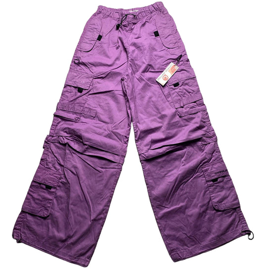 Criminal Damage Purple Pink Cargo Combat Baggy Trousers (XS)