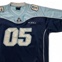 FUBU Vintage Baby Light Blue Navy and White Jersey (M)