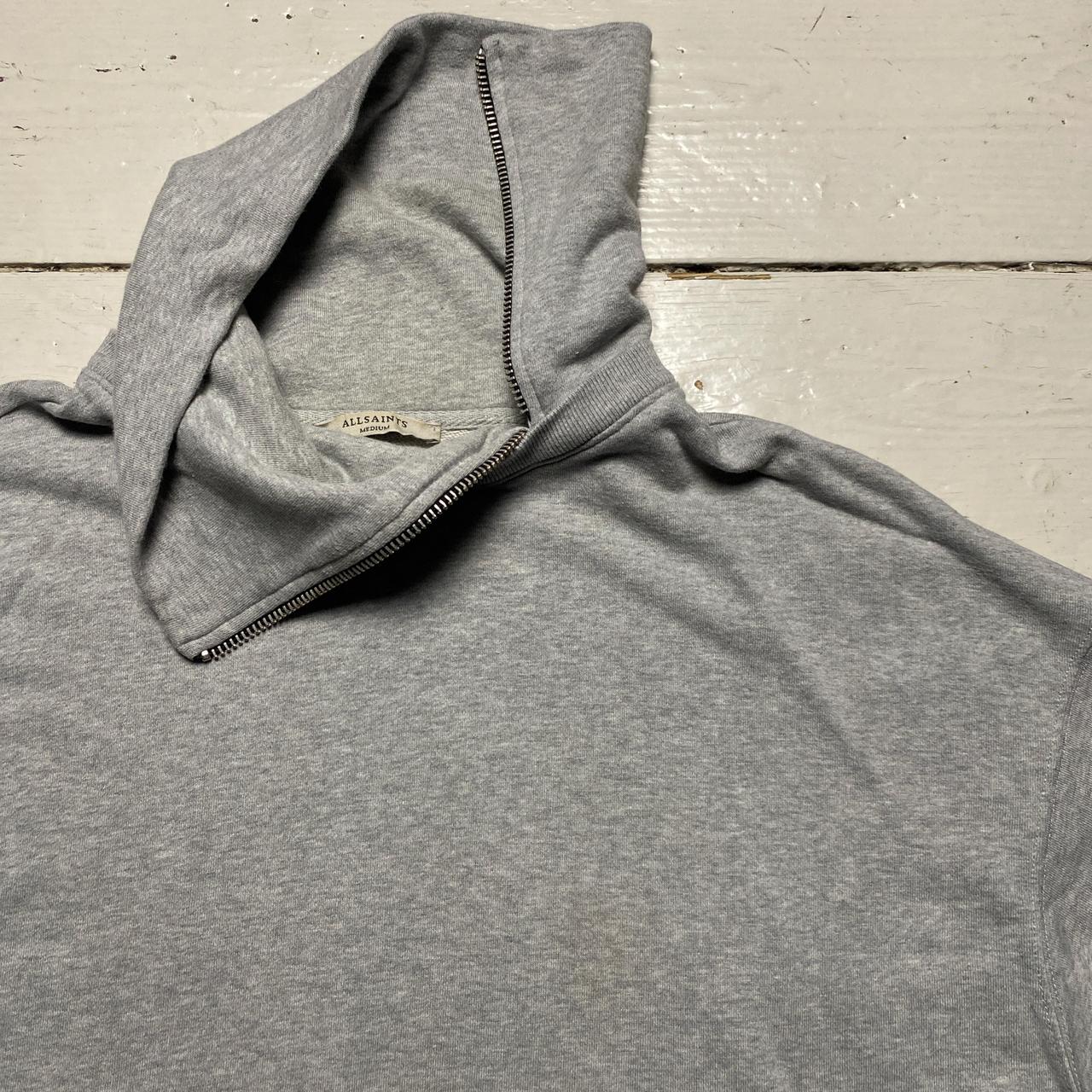 All Saints Grey Turtle Neck Zip Jumper