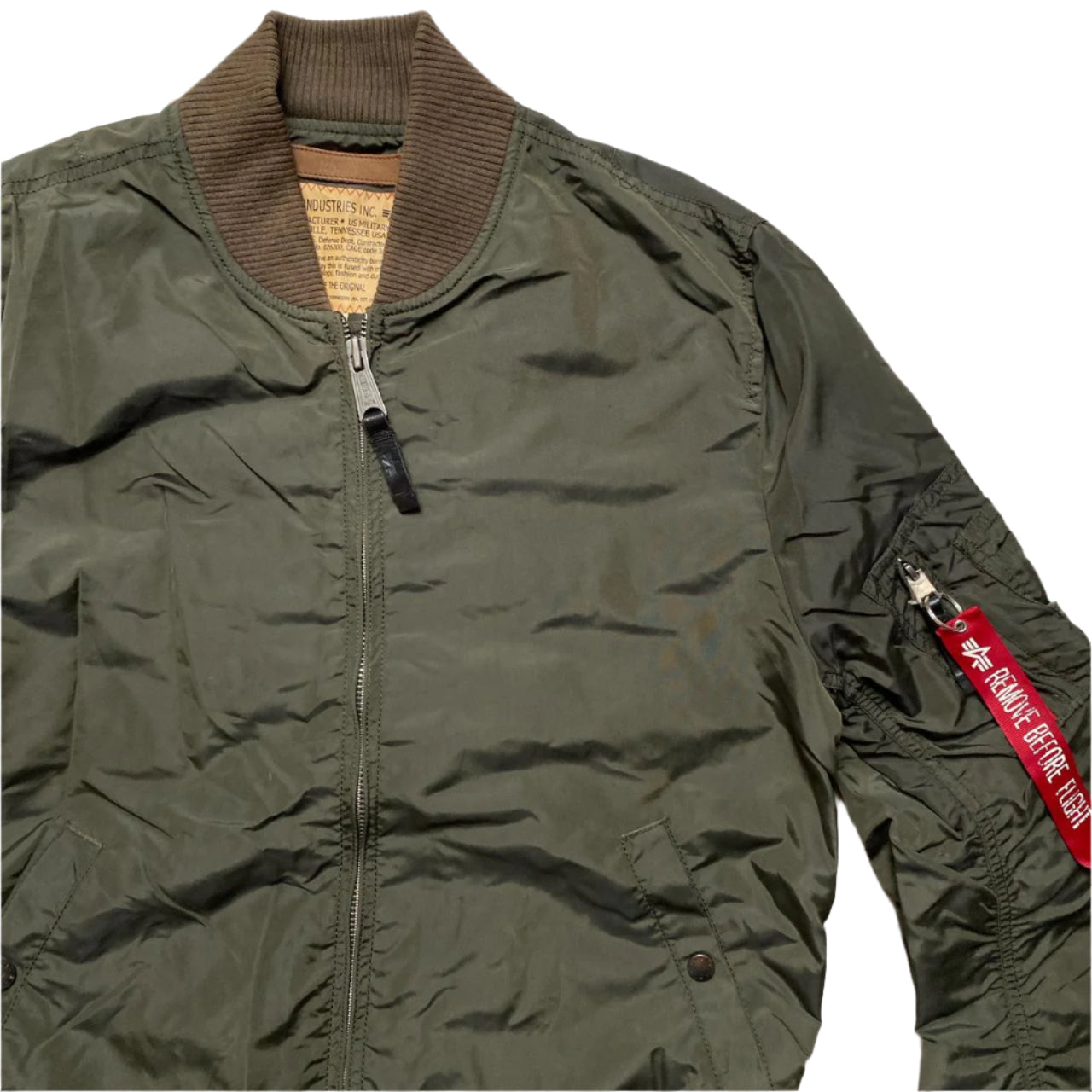 Alpha Industries MA-1 Bomber Jacket Khaki Green (L)