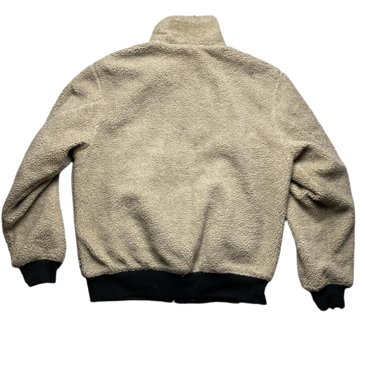 Palace Black and Cream Sherpa Reversible Bomber Jacket (L)