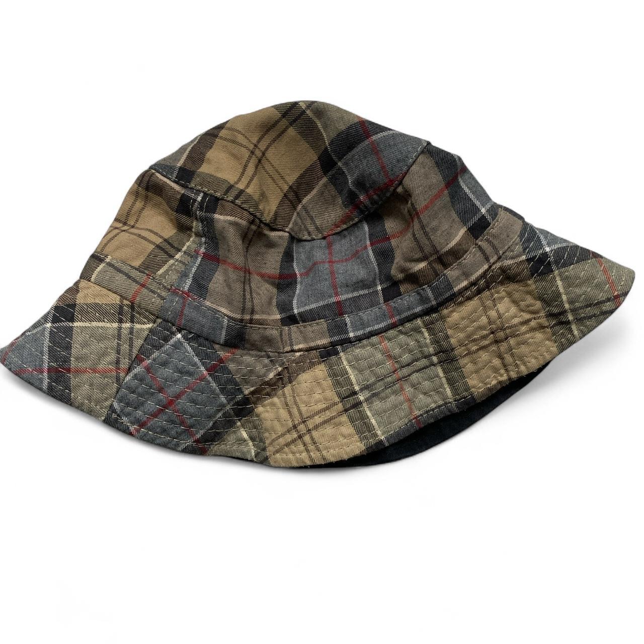 Barbour Nova Check Bucket Hat Khaki and Cream