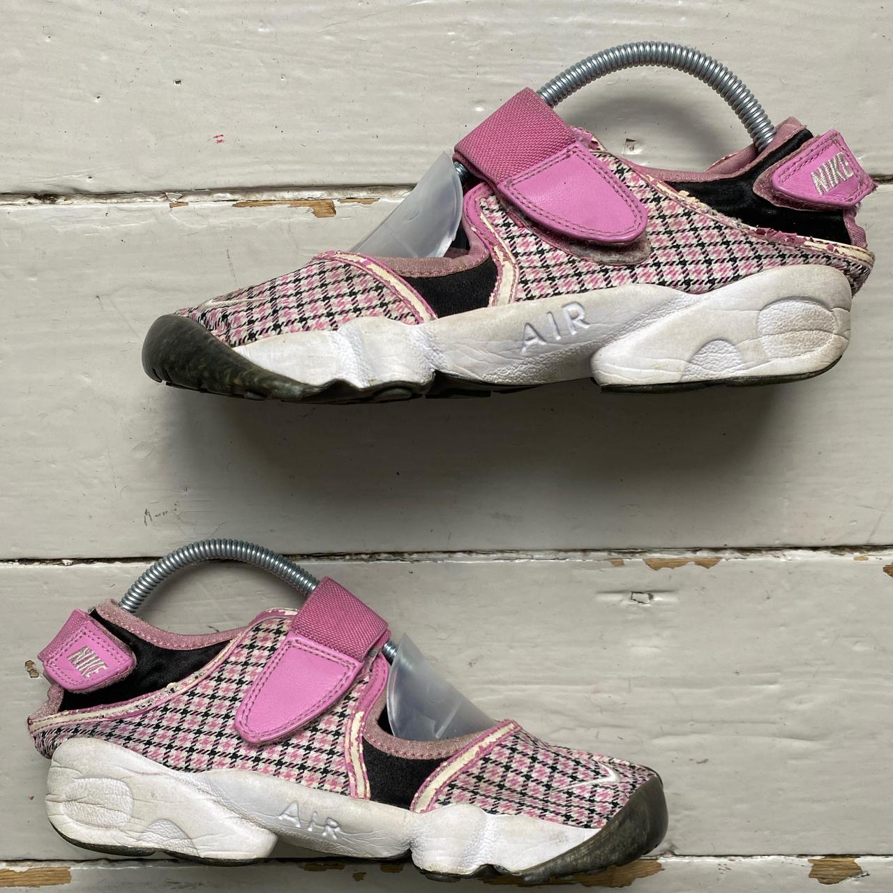 Nike Air Rift Pink White and Black Tweed Vintage 2005 Tabi Split Toe Shoes