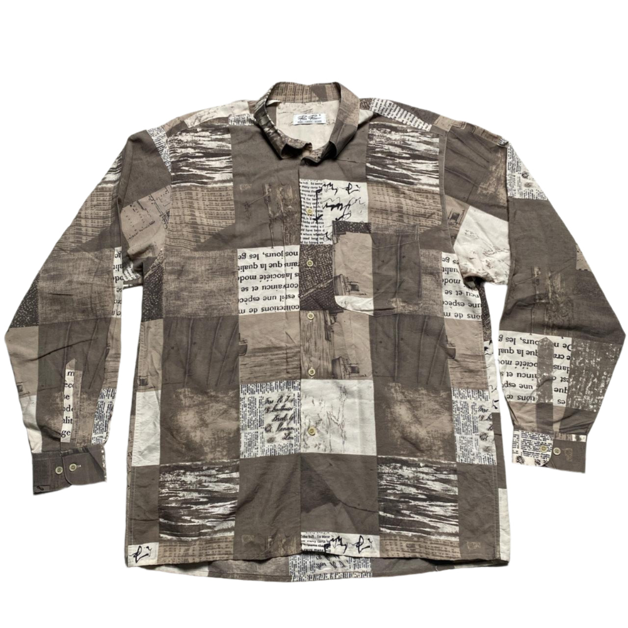 Rian Rucci Vintage Multi Print Shirt Grey and White (L)