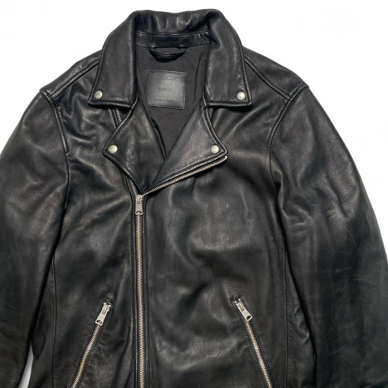 All Saints Black Leather Biker Jacket (S)