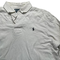 Polo Ralph Lauren White and Navy Rugby Polo Long Sleeve Shirt (XL)