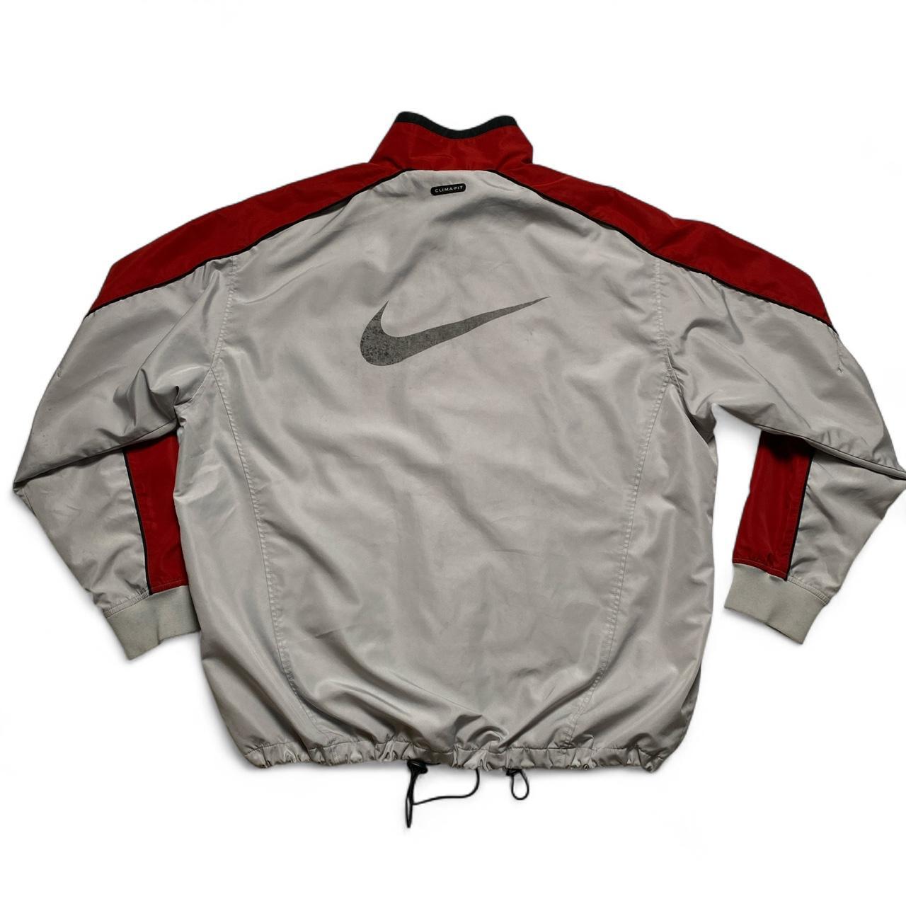 Nike Vintage Clima Fit Y2K Silver Black and Red Shell Tracksuit Jacket