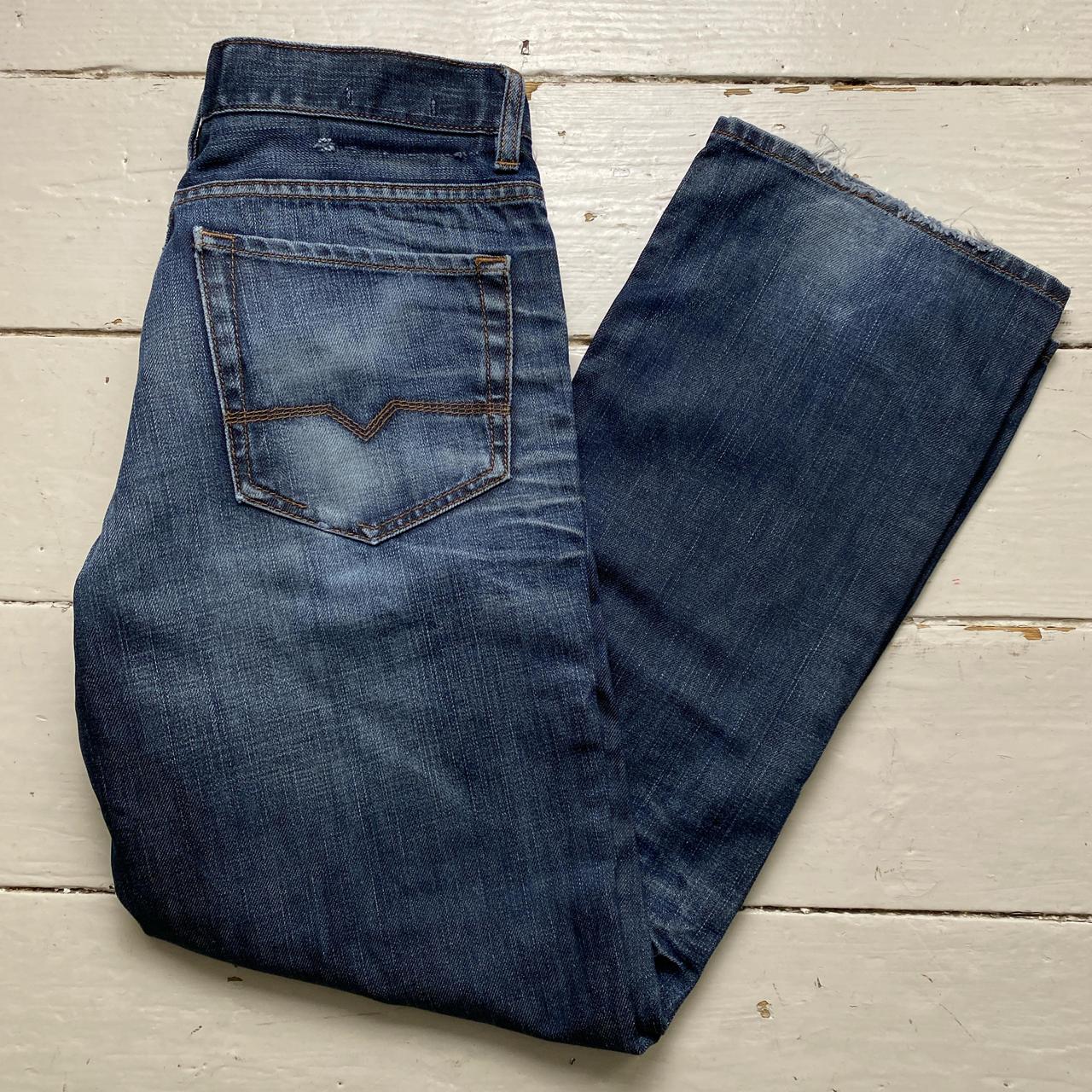 Hugo Boss Dark Navy Stonewash Distressed Jeans