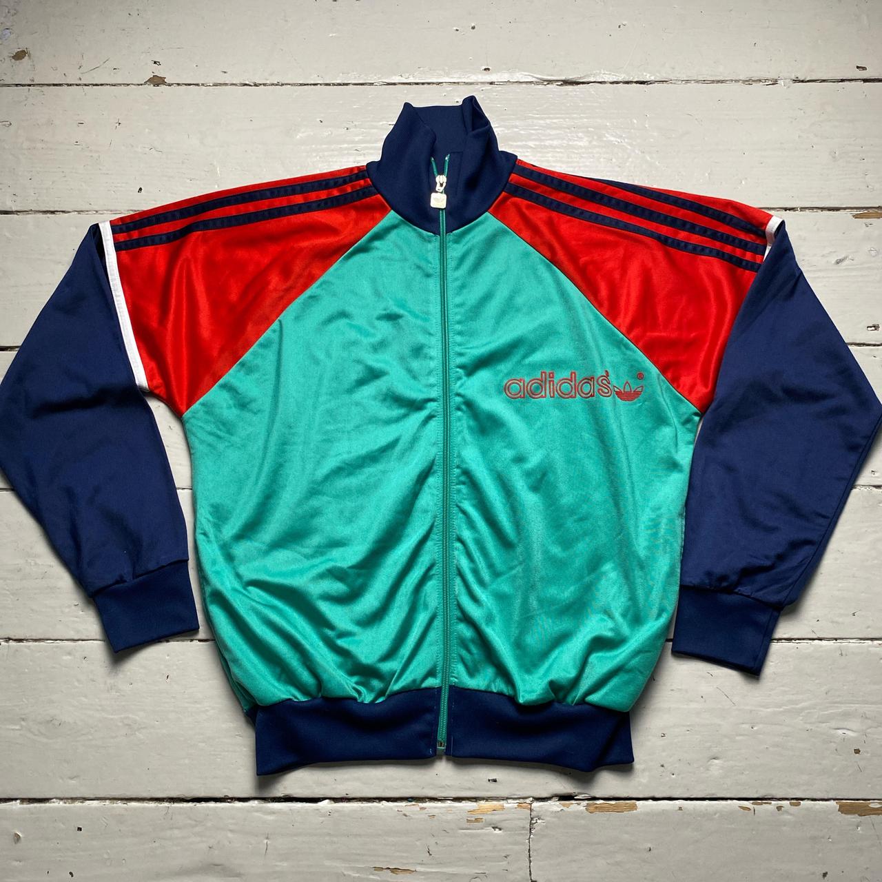 Adidas Vintage 80’s 90’s Navy Red and Green Tracksuit Jacket