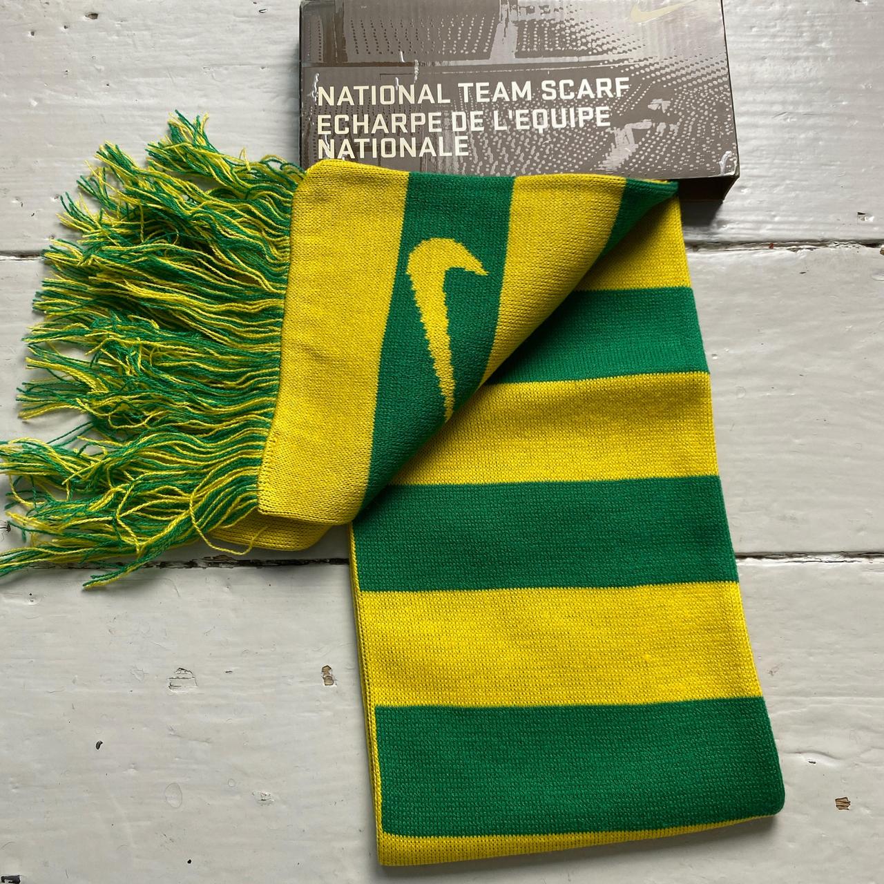 Brazil Nike Vintage y2k Yellow and Green Football Scarf