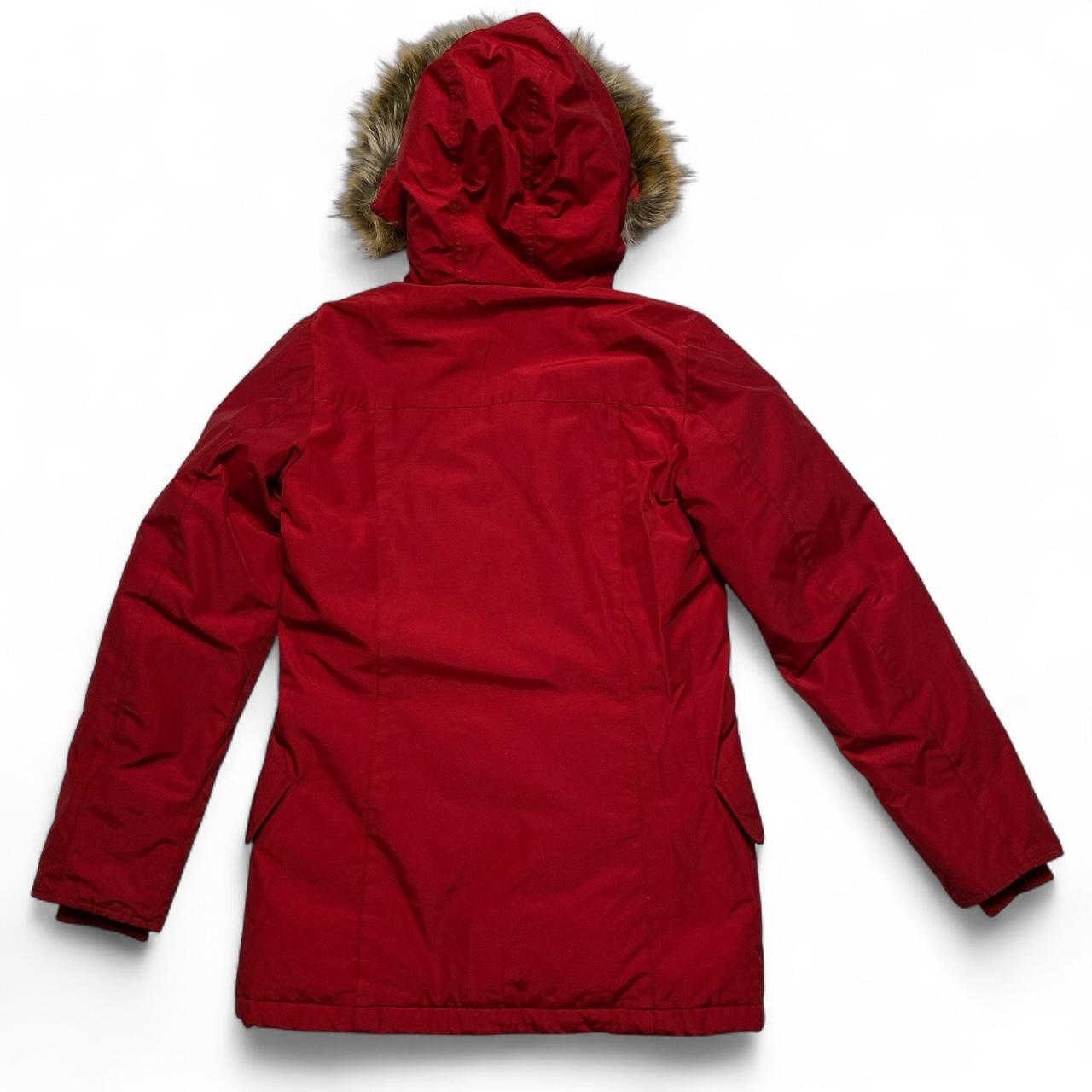Woolrich Red Womens Fur Trim Parka Coat