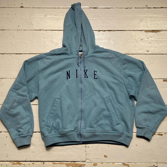 Nike Spellout Blue and And Navy Womens Vintage Zip Hoodie