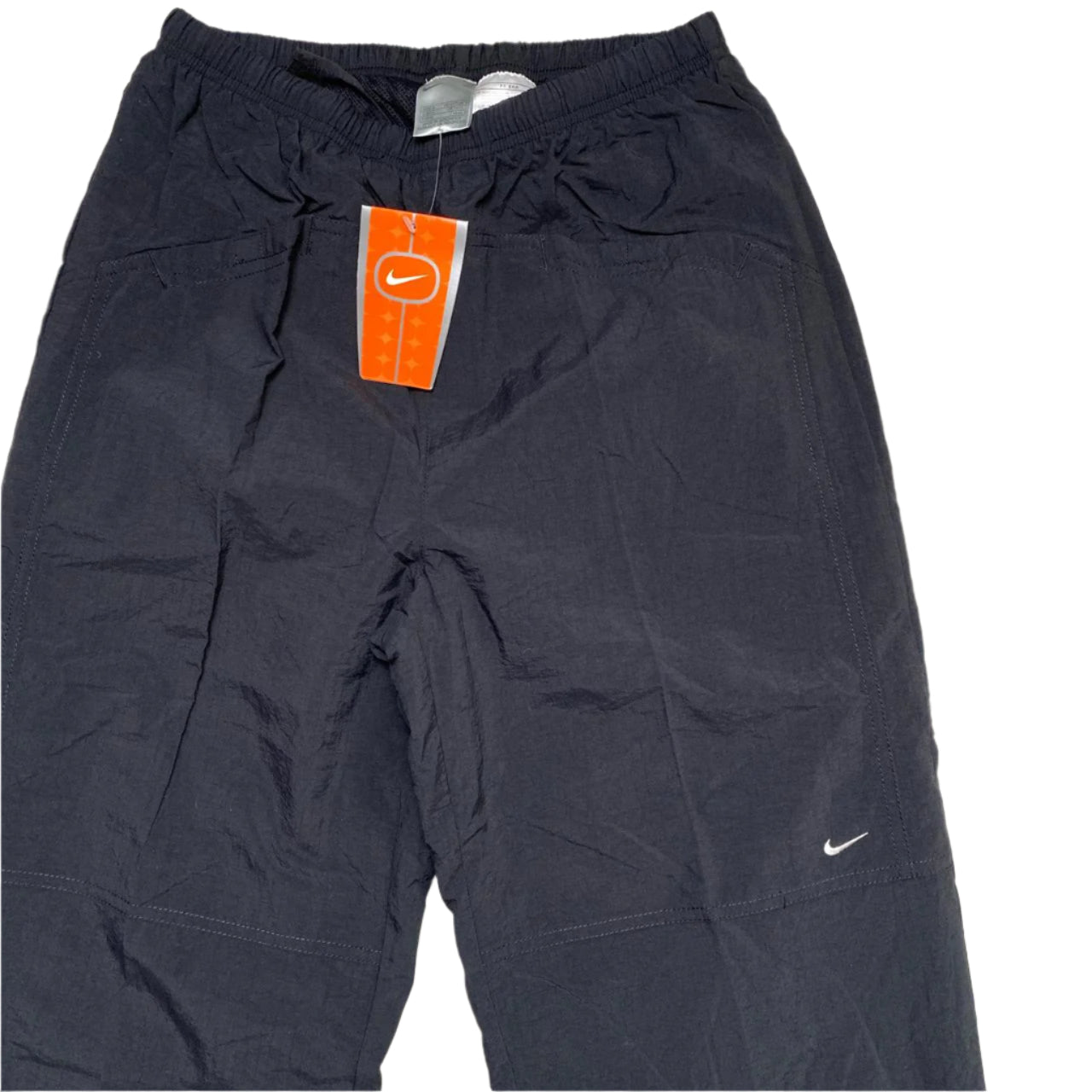 Nike Vintage Y2K Black and White Womens Shell Trackpant Baggy Bottoms (M)