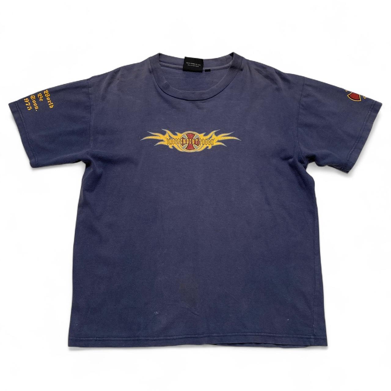 Independent Skateboarding 90’s Vintage y2k Navy and Yellow T-Shirt (M)