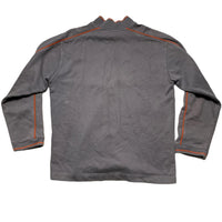 Nike Vintage Grey and Orange Y2K Quarter Zip Jumper (L)