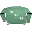 Heaven Can Wait Cropped Mint Green and White Reaper V Neck Jumper (M)
