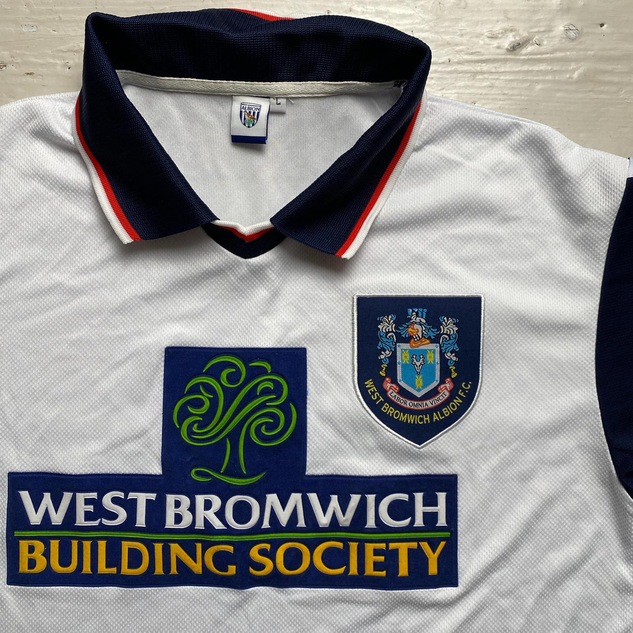 West Brom Vintage Style Merchandise Jersey White and Navy