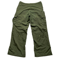 Nike Vintage Khaki Green and Pink Womens Cargo Baggy Combat Trousers (UK 12)