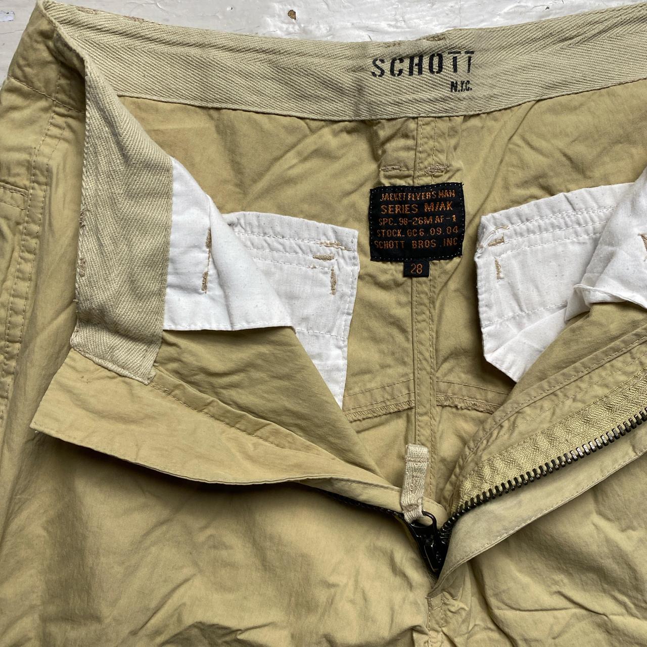 Schott Vintage Cream Khaki Cargo Trousers