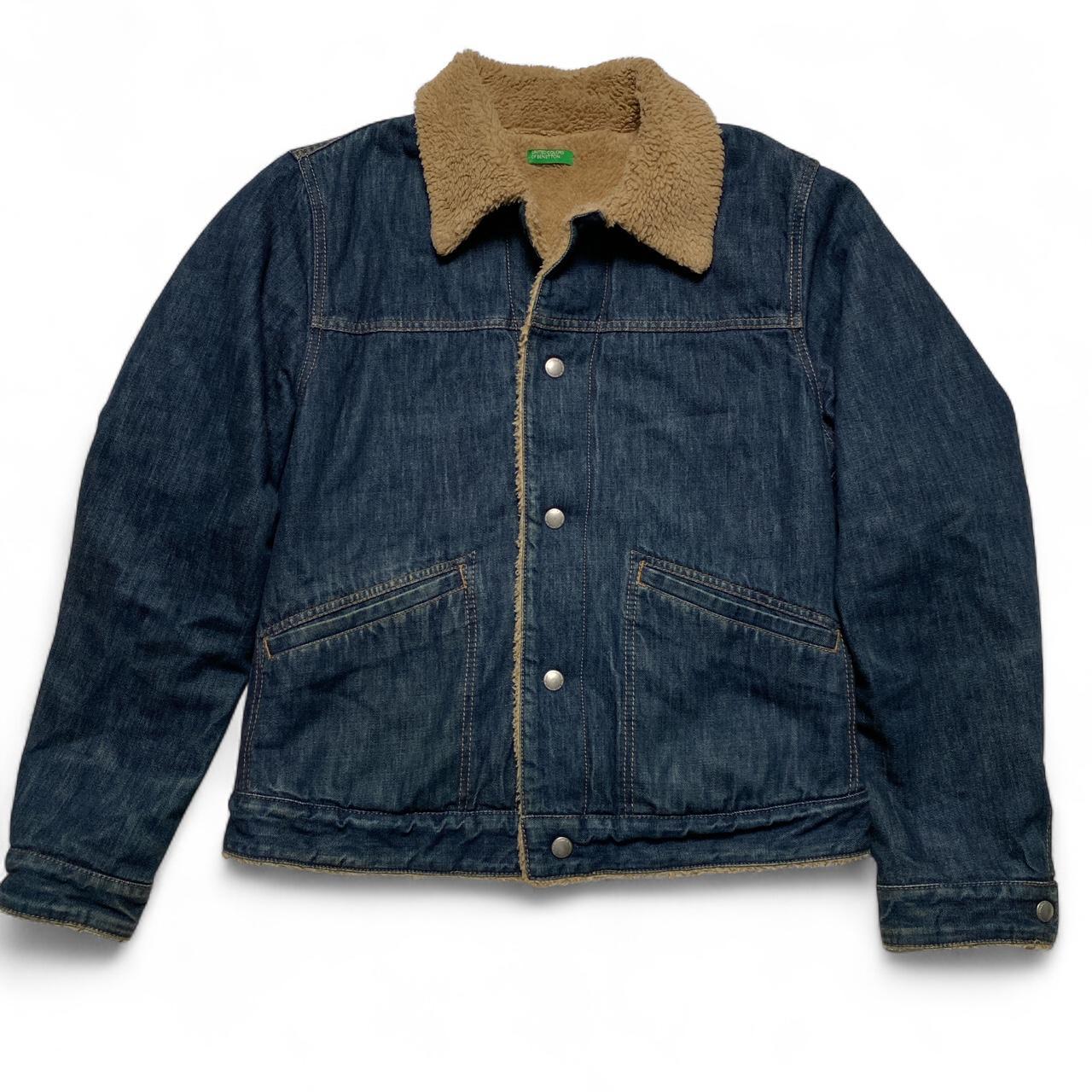 United Colors of Benetton Vintag Sherpa Lining Denim Jacket (M)