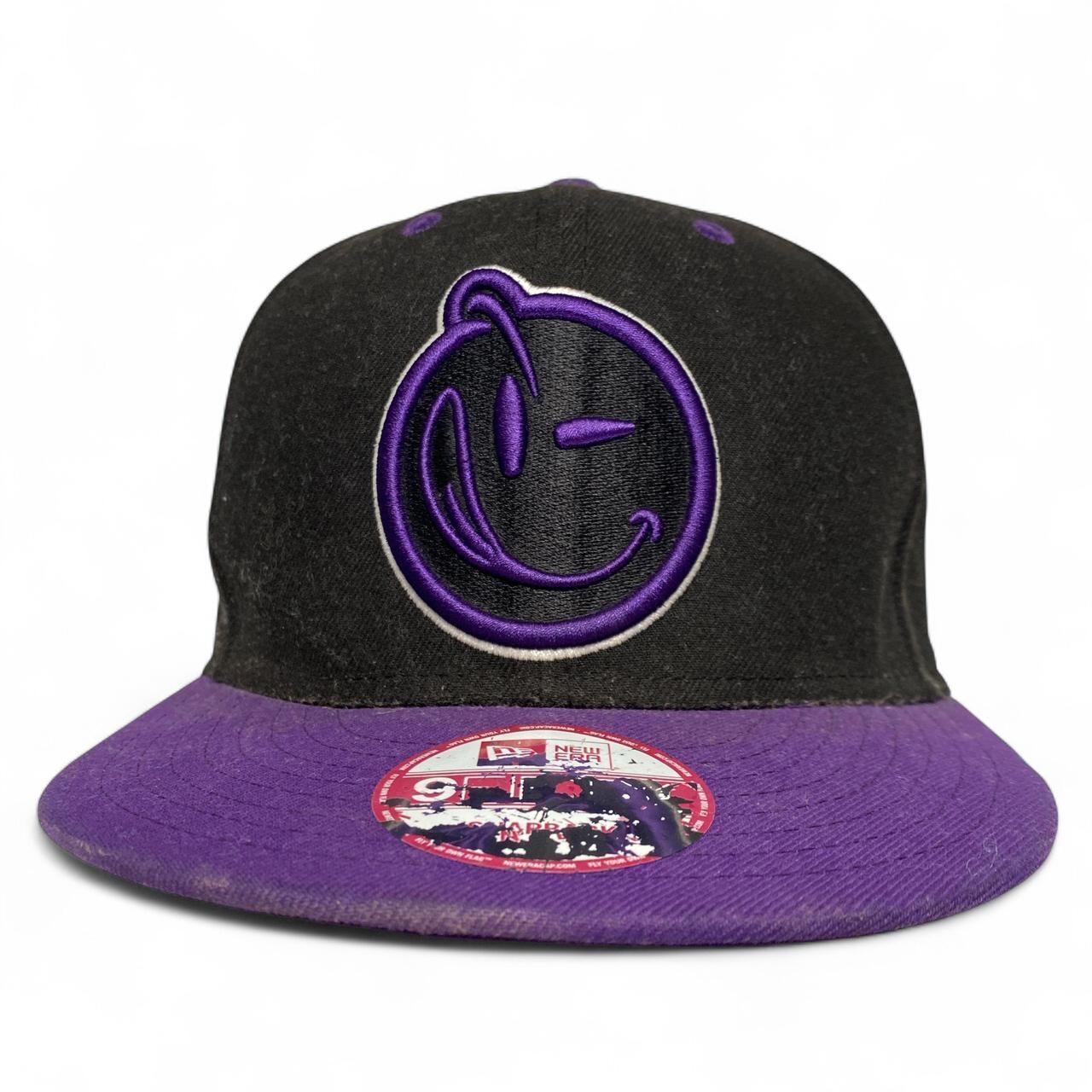 Yums New Era Smiley Snapback Black and Purple Cap