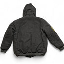 Akademiks A9 Y2K Grey Fur Trim Hooded Bomber Jacket (L)