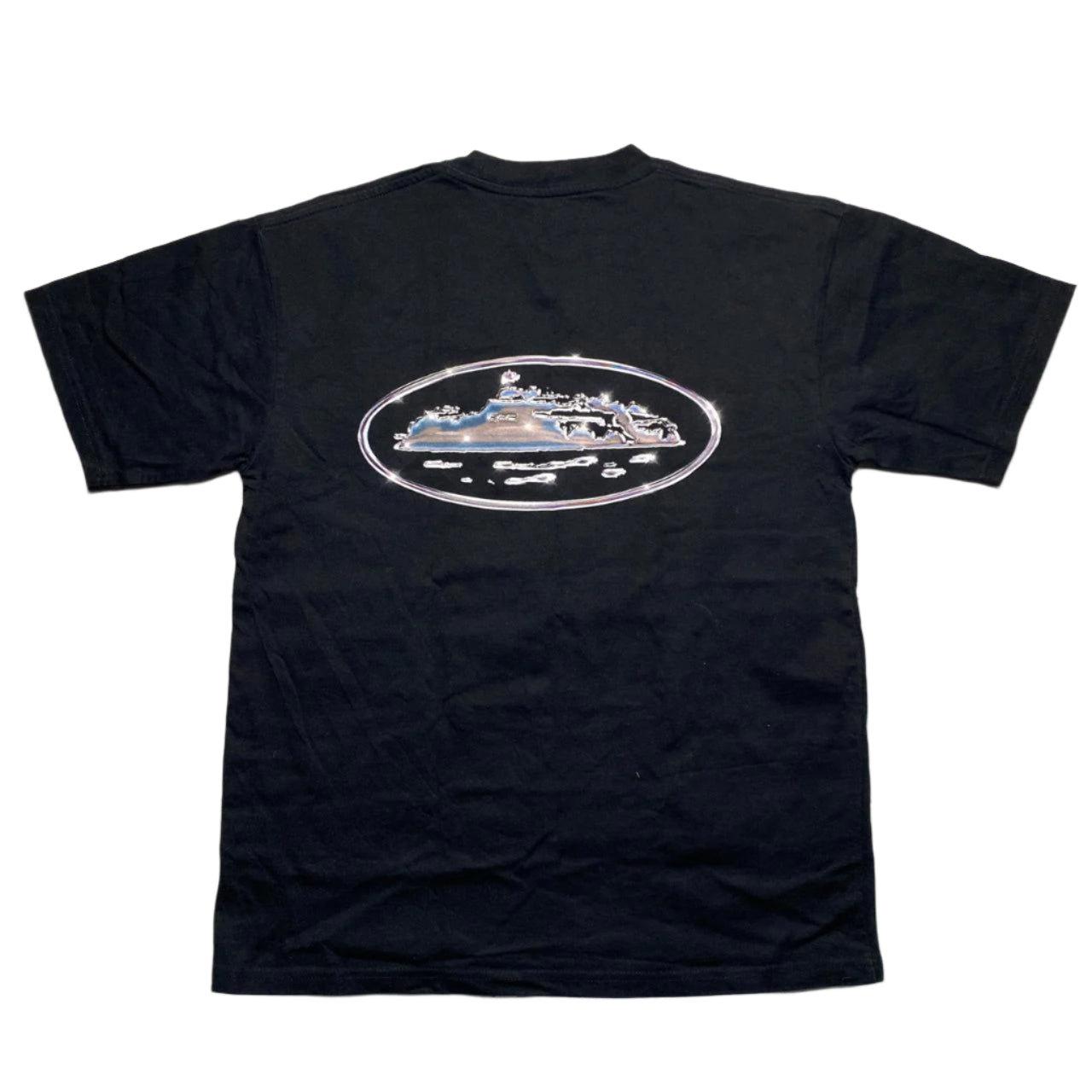 Places and Faces Corteiz Black ad Chrome T Shirt (M)